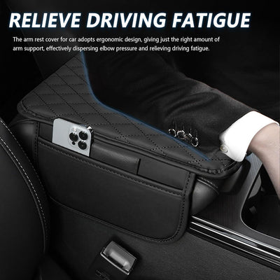 Leather Center Console Cover with Storage Pocket