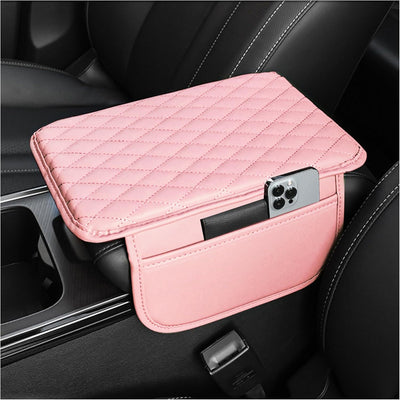 Leather Center Console Cover with Storage Pocket